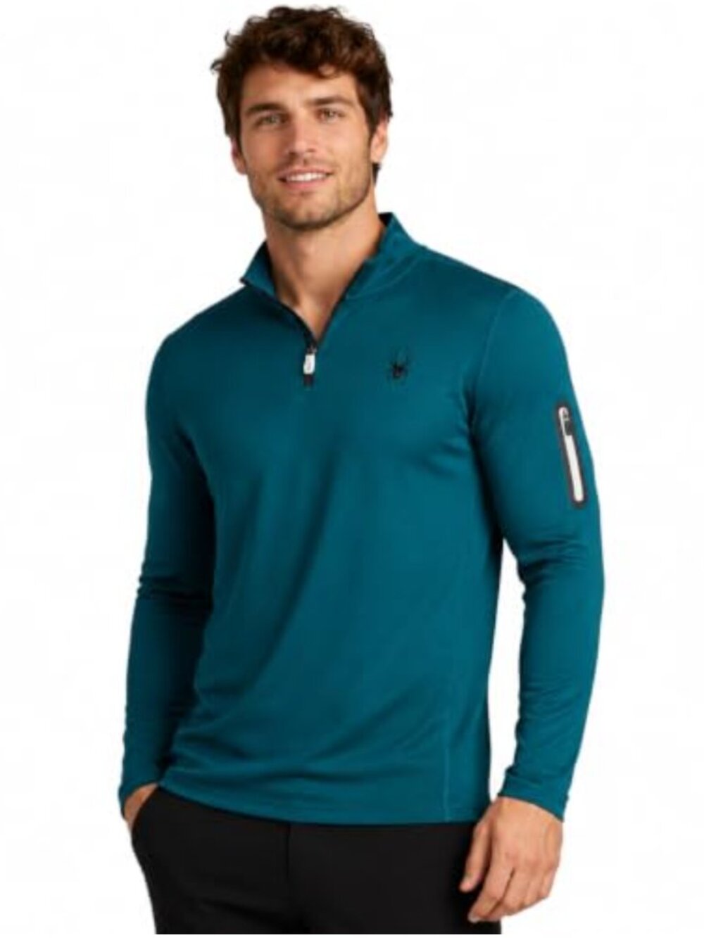 Quarter Zip Pullover Men Long Sleeve Performance Active Shirt Gym Running